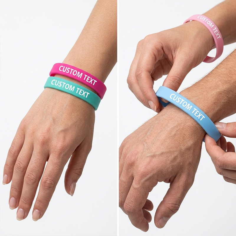 200pc Custom Silicone Wristbands, Thirteen Colors